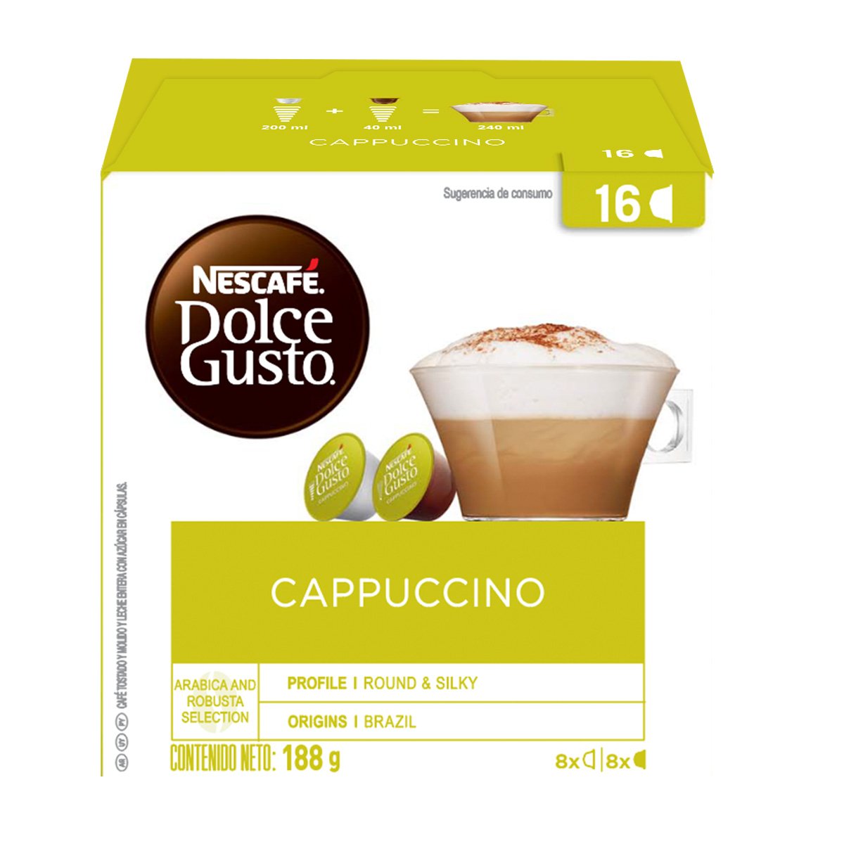 Nescafe Dolce Gusto Café con Leche Descafeinado 16 cápsulas