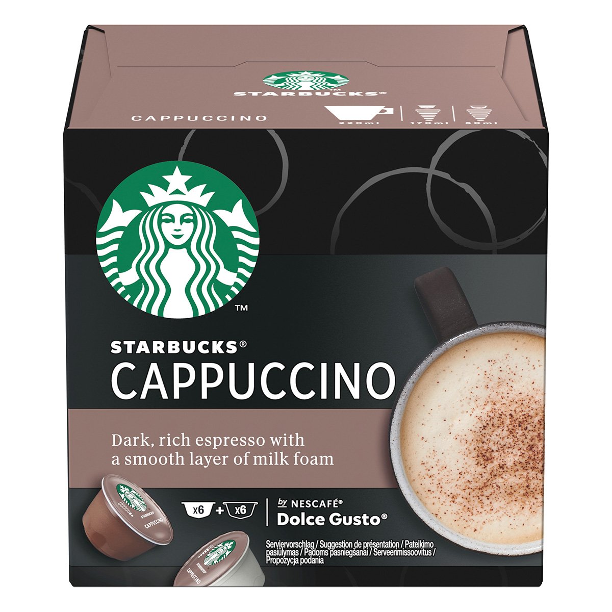 Starbucks® Cappuccino by NESCAFÉ® Dolce Gusto® 12 cápsulas